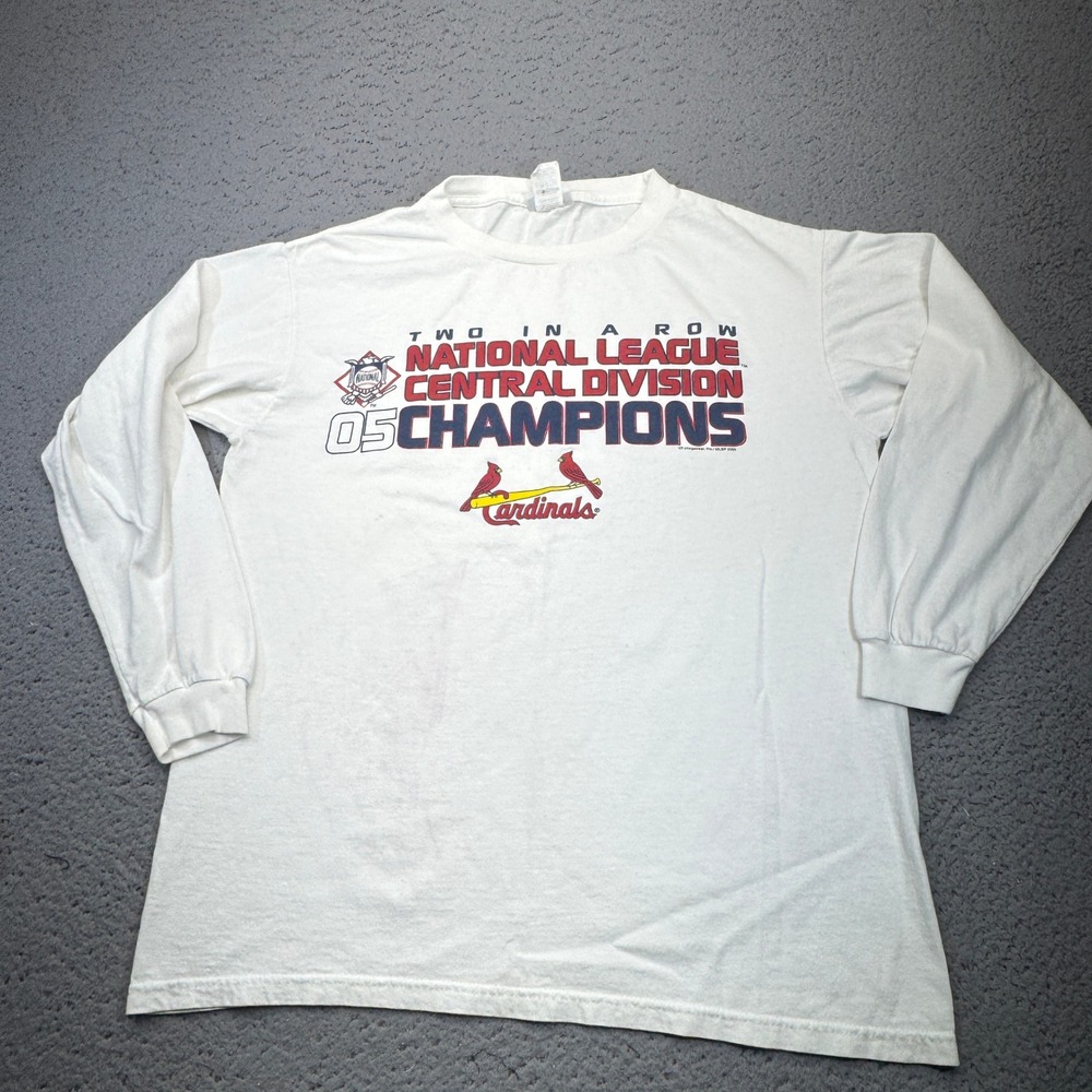Vintage St. Louis Cardinals Shirt Mens Medium Long Sleeve MLB 2005 NL Champions